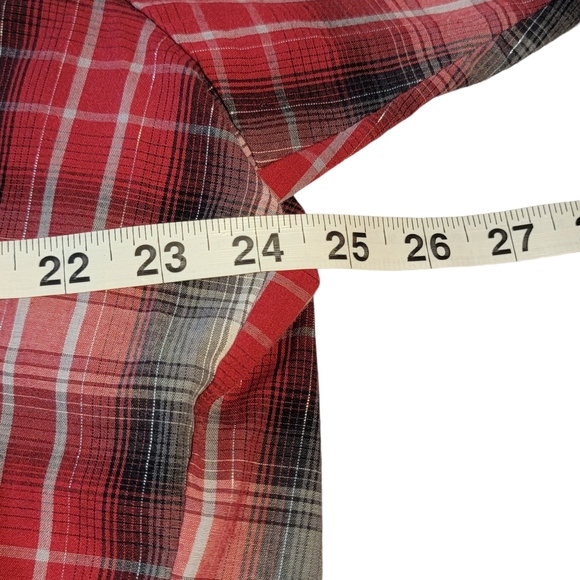 Ely Cattleman Plaid Shimmer Vintage Ranchwear Western Pearl Snap Shirt XXL - Picture 10 of 11